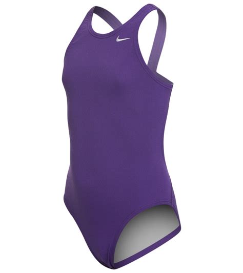 Nike Girls Solid Poly Fastback One Piece Tank Swimsuit At Swimoutlet