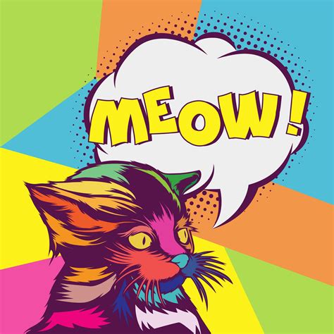 Cat Pop Art Portrait Illustration Pop Art Cat Cat Art Arte Pop