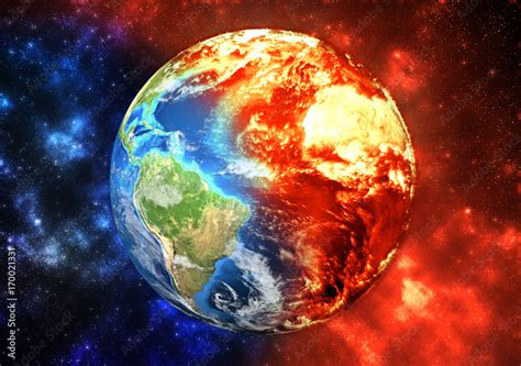 Planet Earth Burning Global Warming Concept Elements Of This Image