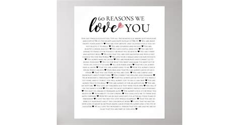 60 Reasons Why We Love You 80th 60th Birthday 40th Poster Zazzle