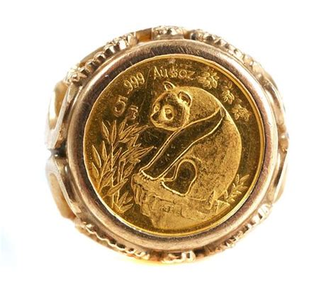 Chinese Gold Panda Coin Ring Sold At Auction On 22nd May Bidsquare
