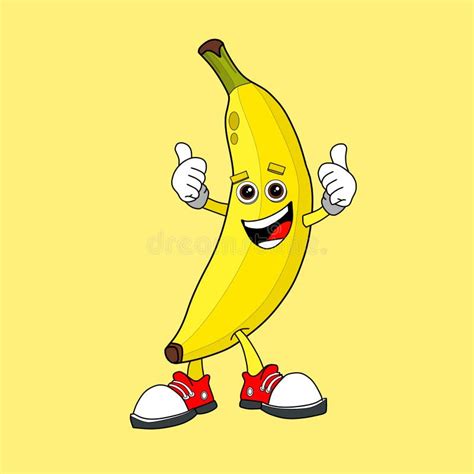 Illustration Of Cartoon Banana Mascot Giving A Thumbs Up Stock