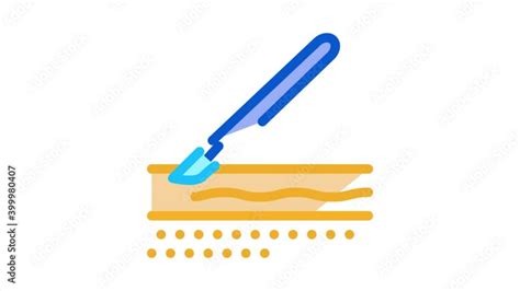 Surgical Incision Icon Animation Color Surgical Incision Animated Icon