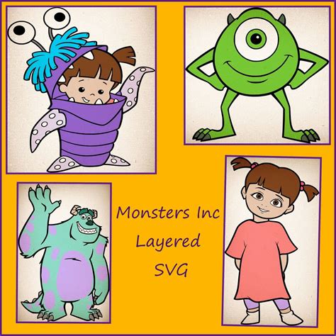 Monsters Inc Svg Mike Sully Boo Svg Monsters Inc Decals Monsters Inc Designs For Cricut