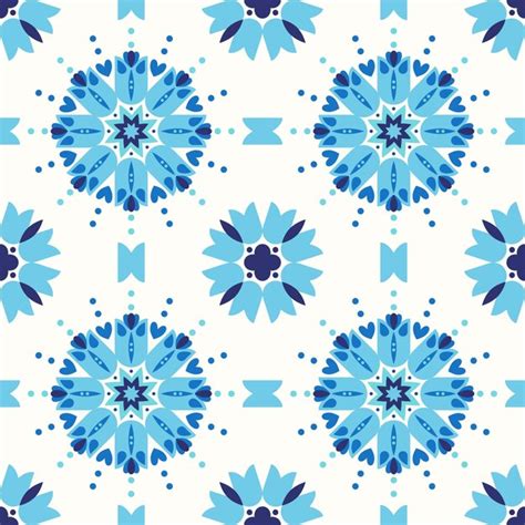 Premium Vector Vector Blue Tiles Pattern