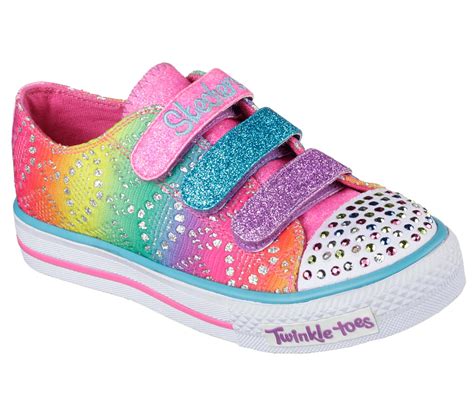 Skechers Girls Twinkle Toes Shuffles Rainbowglitter Light Up Sneaker