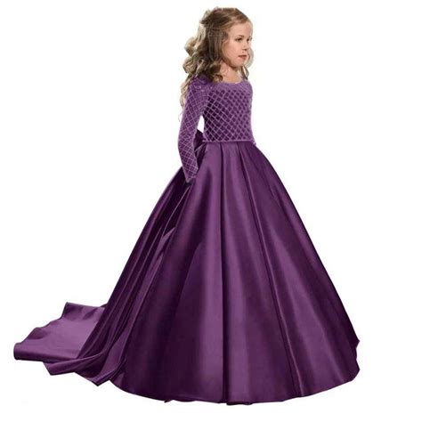 Childrens Princess Dresses Up To Age 12 Years In 2021 Purple Long