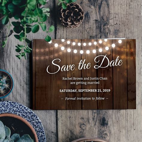Rustic Save The Date Template Printable Save The Date Etsy