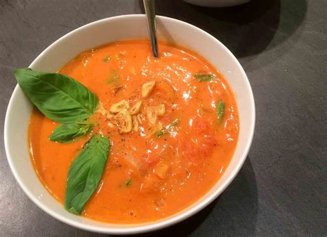 Tomato Soup With Toasted Garlic Recipe Leah Ws Kitchen