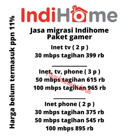 Jual Paket Gamer Indihome Migrasi Indihome Upgrade Downgrade