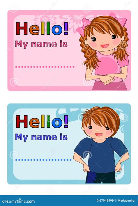 Name Tags For Kids Stock Illustration Illustration Of Label 67042499