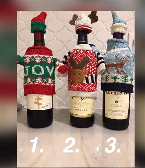 Wine Bottle Covers Knit Sweater Bottle Cover Christmas Wine Etsy