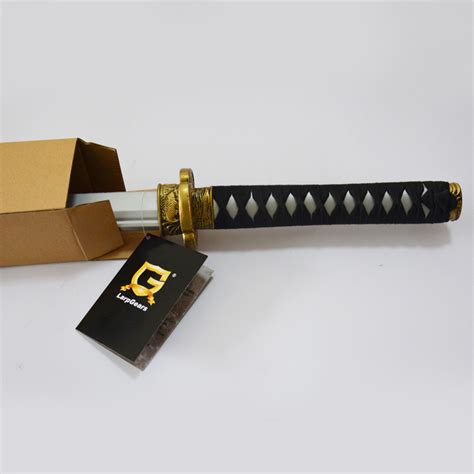 Larpgears Foam Katana Sword With Real Rope Handle 35 Length Black