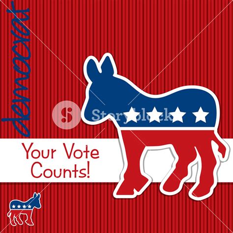 Your Vote Counts Democrat Election Cardposter In Vector Format