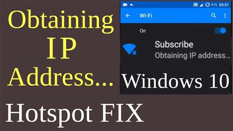 FIX Windows 10 Hotspot Not Obtaining IP Address Windows 10 WiFi