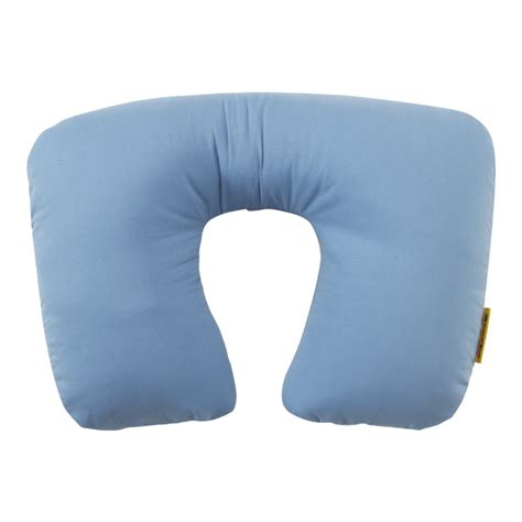 Luxurious Cotton Inflatable Travel Neck Pillow Blue Travel Blue Travel Accessories