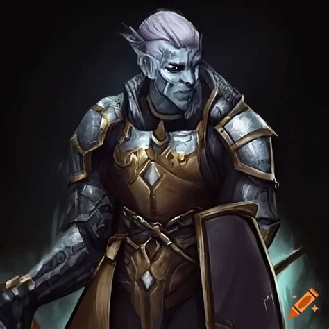 Description Of A Male Earth Genasi Fighter Paladin On Craiyon