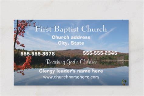 Sample Church Business Cards