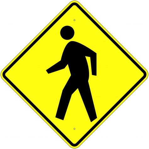 Pedestrian Crossing Symbol Warning Sign Available In 24 30 Or