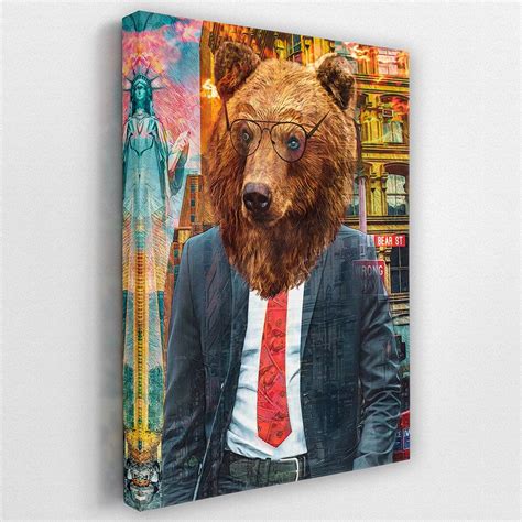 Framed Bull And Bear Canvas Wall Art Prints Pictures And Artwork Wall