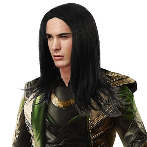 Amazon Com PARTY ZONE Long Black Cosplay Wig For Mens Synthetic Full