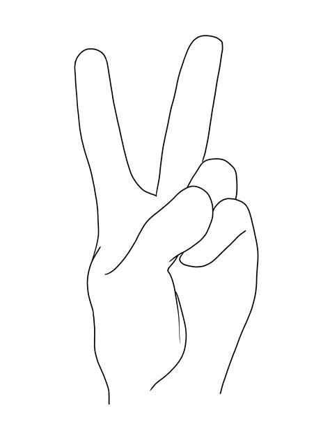 Hand Peace Sign Drawing Anime Goimages 411