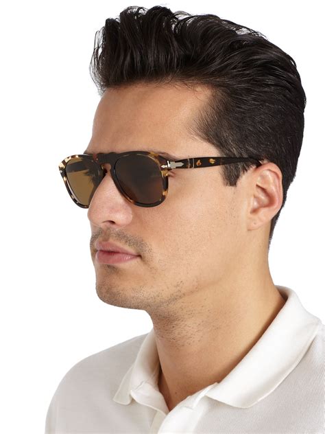 Lyst Persol Retro Keyhole Sunglasses In Brown For Men