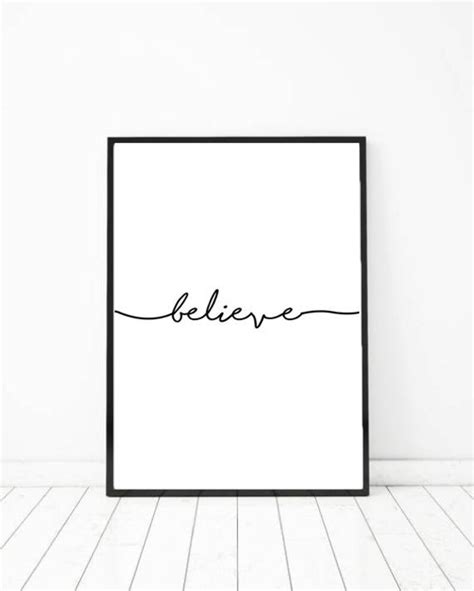 Believe Printable Sign Believe Print Motivational Print Art Etsy