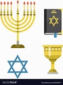 Judaism church traditional symbols isolated Vector Image