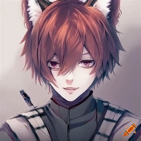 Anime Boy With Serpent Eyes And Fox Ears