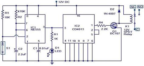 For example, a switch will be a break in the line with a line at an angle to the. Magnetic Switch Circuit | IC schematics