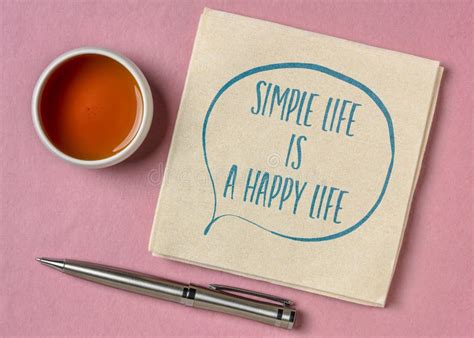 Simple Life Is A Happy Life Inspirational Quote Stock Image Image Of