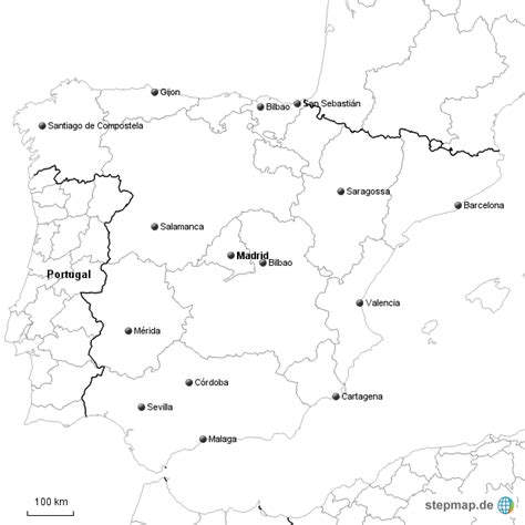 Sie finden hier informationen über sämtliche regionen spaniens. StepMap - Spanien Größstädte und Regionen - Landkarte für ...