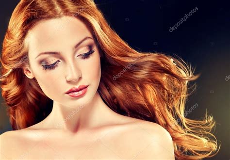 Beautiful Model With Long Curly Hair Stock Photo By ©sofiazhuravets