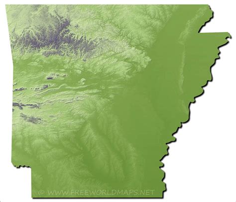 Physical Map Of Arkansas