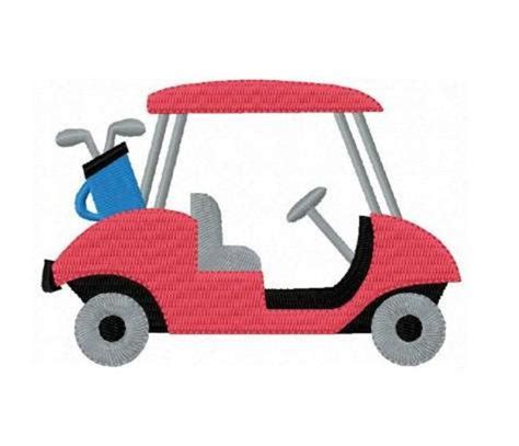 Golf Cart Machine Embroidery Design Etsy