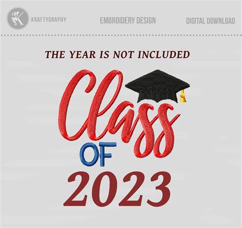 Class Of 2023 Machine Embroidery Designs Graduation Cap Embroidery