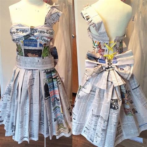 recycled newspaper dresses recycled crafts