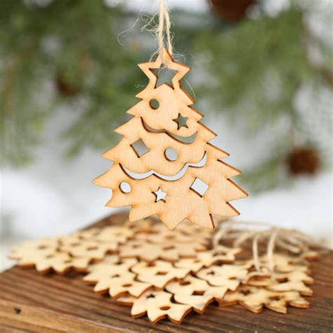Unfinished Christmas Tree Wood Cutout Ornaments Christmas Ornaments