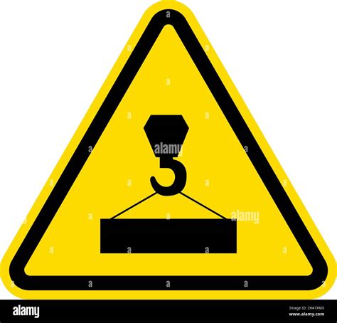 Overhead Crane Hazard Sign Black On Yellow Background Safety Signs