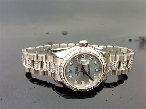 Rolex Lady Date Just President Platinum Diamond Set 179136 Uk