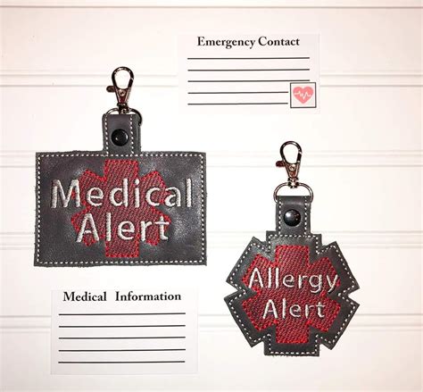 Amazon Com Gray Leather Medical Alert Allergy Gift Set Back Pack Key Chain Nut Allergic Lunch