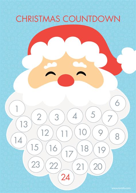 Christmas Countdown Printable Calendar Calendar Templates