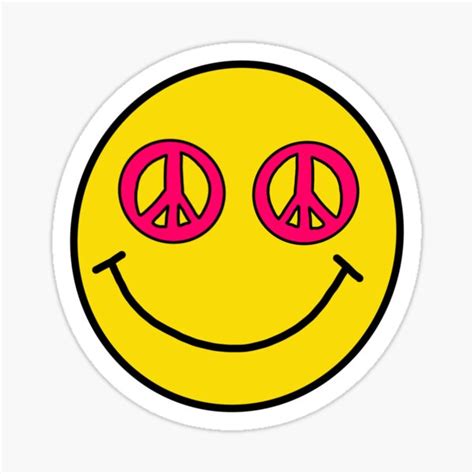 Peace Smiley Sticker By Giiocollaao Redbubble