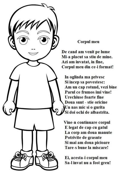 Poezie Corpul Meu Kids Education Kids And Parenting Kindergarden