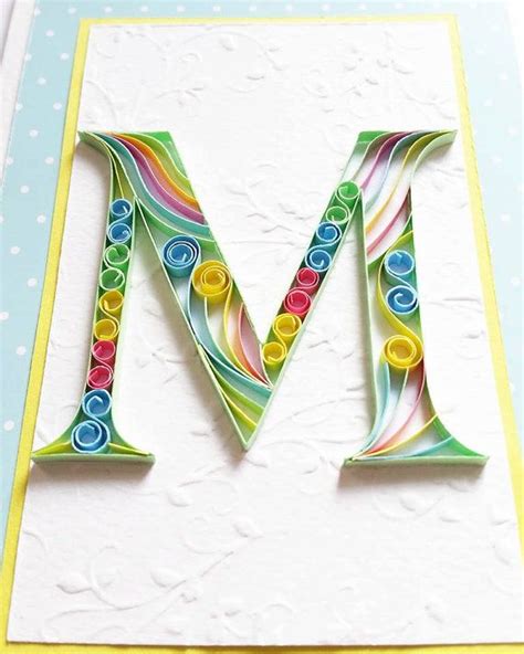 You will get all 26 templates for making letters in a simple style. M Monogram Card Birthday Card M Letter Card Custom by Gericards | Quilling patterns, Quilling ...