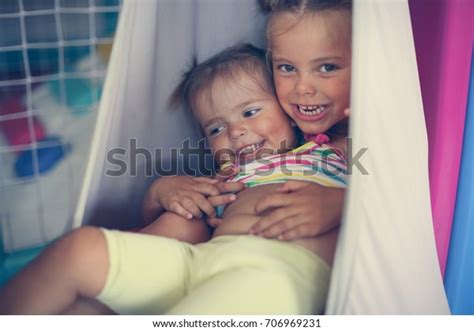 Two Little Girls Playing Playground Little Stock Photo Edit Now 706969231