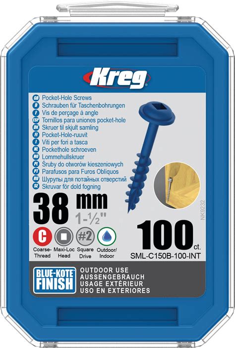 Kreg Blue Kote Wr Pocket Screws 38mm 1 12″ 8 Coarse 100 Pk Buy