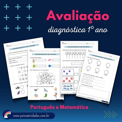 AvaliaÇÃo DiagnÓstica 1º Ano PortuguÊs E MatemÁtica Psico Atividades
