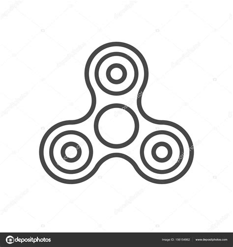 Fidget Spinner Line Vector Icon Stock Vector Image By